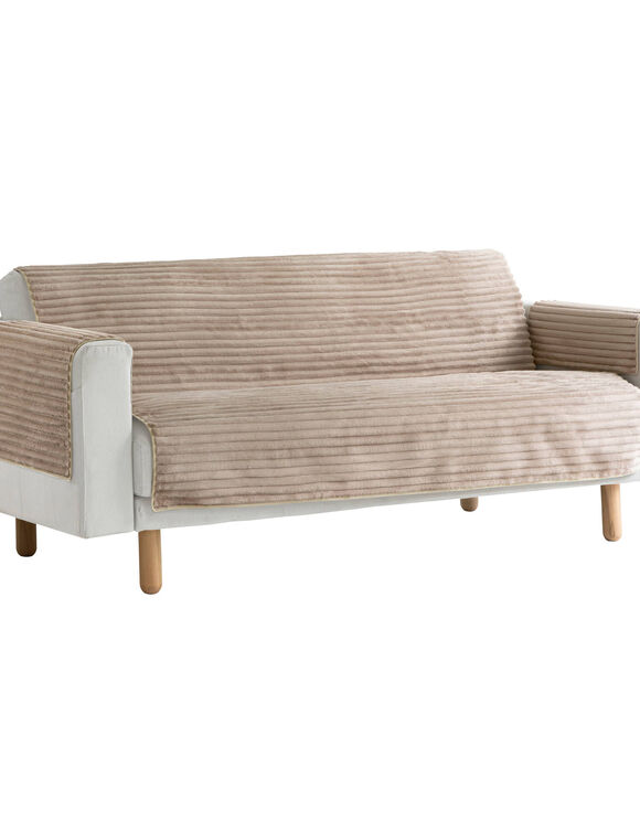 Slipvrije salonbeschermer met pluchetouch (zandkleur) Slipvrije salonbeschermer met pluchetouch (zandkleur)